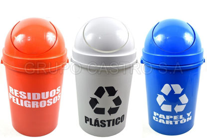 Foto de Papelera 80 Cosmos vaiven Blanco PLÁSTICO 53LTR rey PPX040089