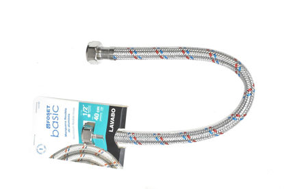 Foto de Manguera lavatorio (aluminio) 1/2"X1/2" x40cm Foset-basic fla-40p 26020