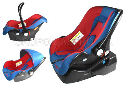 Foto de PORTA BEBE CON BASE A-76019 ROJO/AZUL HASTA UN AÑO EDAD