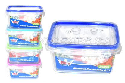 Foto de Tooper Hermético Rect 0.5 ltrs Reyplast 13.6larg,10anc,7.1alt cms TPX056000