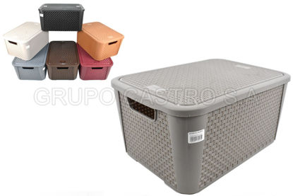 Foto de *SIN TAPA*  Caja Ratan 19 ltrs rectang (12) 0854 27anc,38larg,19alt cms Spartaplast