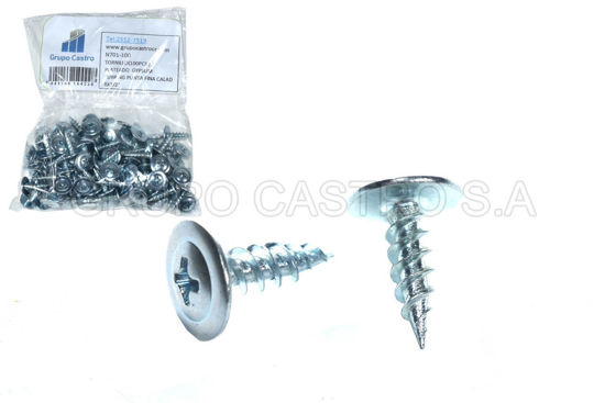 Foto de Tornillo (100PCS ) frijolillo Gypsum Furring Punta Fina Calad 8X1/2" GET38-11