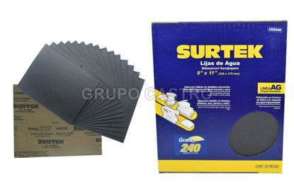 Foto de Lija #240 metal agua 25pcs  grano LAG240 surtek 9"x11"