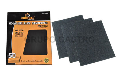 Foto de Lija caja 50 pcs madera #2000 negro impermeable agua 230X280 mm SCANBRIK BK-1753
