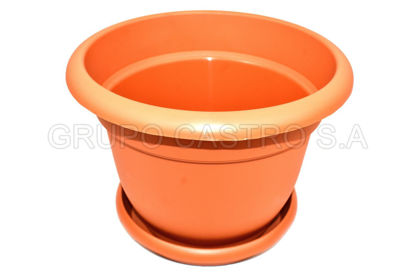 Foto de Maceta c/platera #1 Fiore terracota Megaplast #11144 24diam,17.5alt cms 4litros
