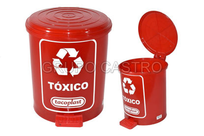 Foto de BASURERO PEDAL 15 LTRS ROJO TOXICO  30ANX34ALT CM 86715 TACOPLAST PLASTICO