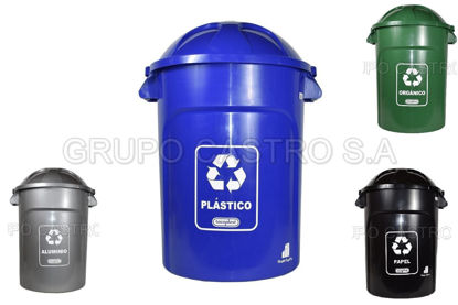 Foto de BASURERO 120 LTRS 56X56X85 CM AZUL/PLASTICO 86564