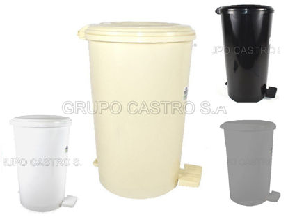 Foto de BASURERO PEDAL #3 25 LTRS 53x29cm BEIGE 82731 TACOPLAST PLASTICO