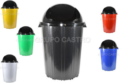 Foto de BASURERO C/TAPA BALANCIN  MIL USOS 71 LTR 81030 NEGRO 78altX48an  TACOPLAST 