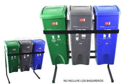 Foto de Mueble metalico p/papelera 53ltr 3 aposentos (punto ecologico) 91 cms largox 86c ms alto