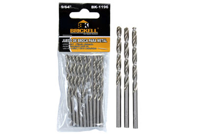 Foto de Brocas metal set10 ( titanio plateado ) 9/64" X 3" bk-1196 Brickell blister