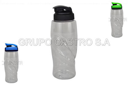 Foto de BOTELLA SPORT PET 1L C/TAPA SALVAPLASTIC 24alt cms 1307750000