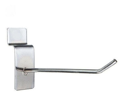 Foto de Gancho Exhibidor Cromo P/Pared Rejilla/Ranura 10 cms MB92607