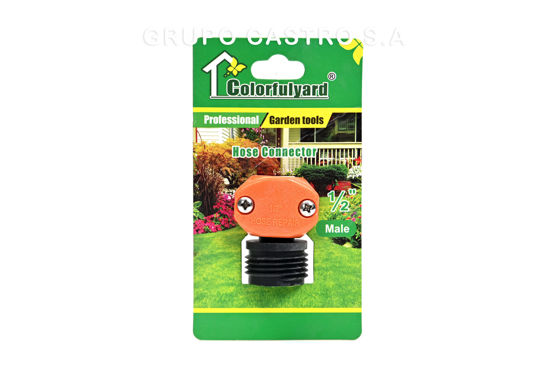 Foto de Conector Plast Macho P/Mang 1/2" N3C26019 Blister Colorfulyard (1000)