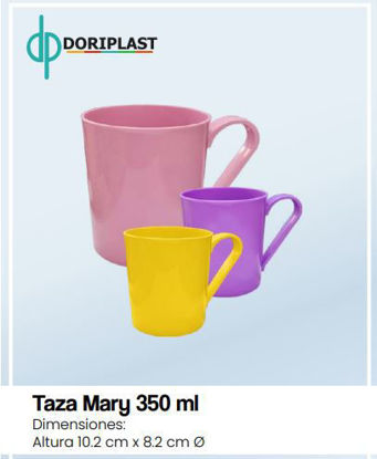 Foto de Taza Plastica Mary 450 ml 10 alt x 8,5 cms Doriplast (24)