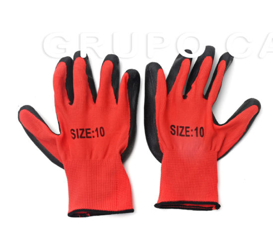 Foto de Guante Nitrilo Tela Rojo10" 34grs Unitalla GET10-02 (600)