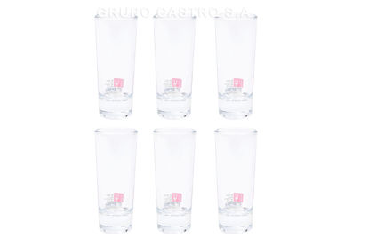 Foto de Copa tequilera vidrio alto  SET 6PCS #Y312 M9F2605 /2onz, 60 ml 10x4 cms QIANLI (6)  (144)
