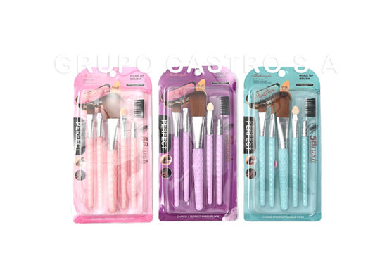 Foto de Set Brochas Maquillaje 5 pcs MEIHONGDA GET35-04 Blister (480)