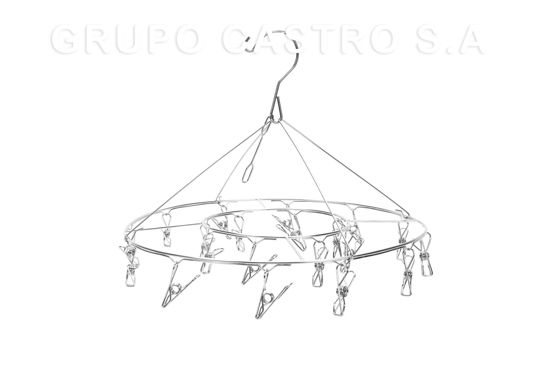 Foto de Colgador Ropa Redondo con 20 Prensas Metal GET53-08 35 cms (100)