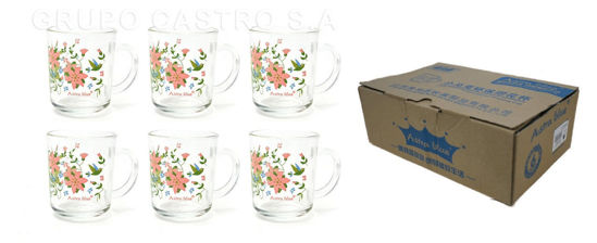 Foto de Taza vidrio Set 6pcsTransp Dec 200ml/7onz 8,5 x7 cms ASTRA BLUE GET70-06 (12)