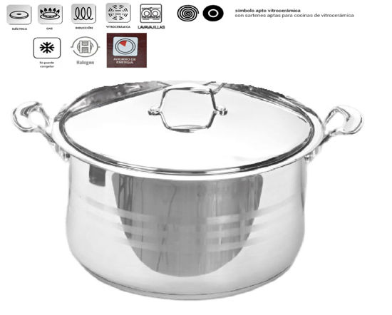 Foto de Olla Tamalera acero inox 36x22cms/20ltrs GET54-07 Placa dif induccion c/t acero KAISA VILLA