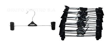 Foto de Percha alambre Set 10 pcs 2 prensas plastica GET53-04 27cms (40)
