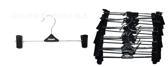 Foto de Percha alambre Set 10 pcs 2 prensas plastica GET53-04 27cms (40)