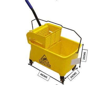 Foto de CARRITO LIMPIEZA AMARILLO 20LTR 964-00050 MAX MOTOR 40 largx24ancx22 alt  cms