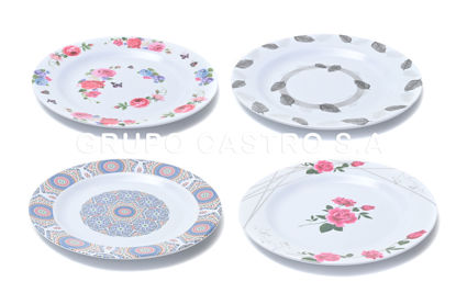 Foto de Plato Plano Melamina Dec. 10"/25cms 22358-10 GET29-16 (120)