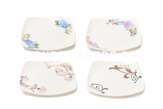 Foto de Plato Cuadrado Melamina Decorado 9.5" GET29-30 (120)