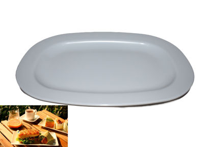 Foto de PLATO SEMICUADRADO CUADRADO 14"X9-3/4" 35.5X25cms UM-BP-SB-SF W-47.01BP