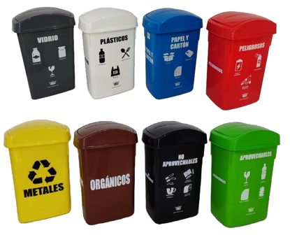 Foto de Papelera Rectang 30 Organico PPX026589 Cafe 27.8 ltrs 54.7alt,35.5larg,25.2alt cms Reyplast