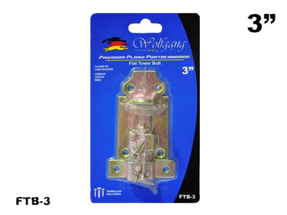 Foto de CERROJO PASADOR PLANO 3MM FTB-3 BLISTER  (144) WOLFGANG