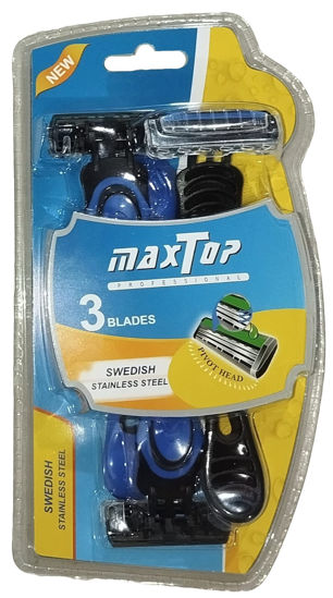 Foto de Prestobarba Set 3 pcs 3 hojas GET48-04 MAX TOP MAX-301A Azul (72)
