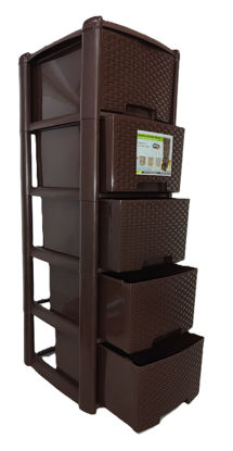 Foto de Gavetero Delux Ratan C28 Cafe 11501V 104x33x43 cms
