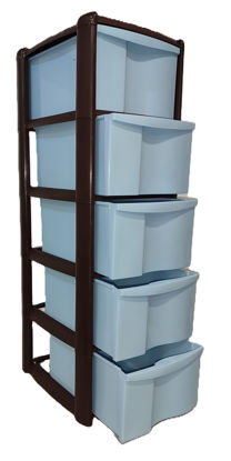 Foto de *SEGUNDA*GAVETERO DELUX 5 NIVELES 11209V CL1 CAFE COCOA/CELESTE 104X33X43 CMS