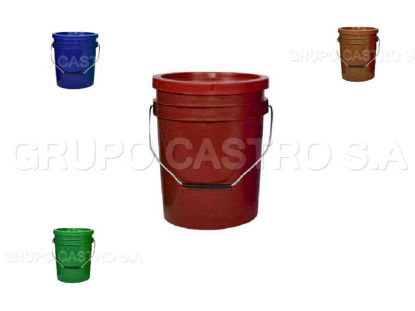 Foto de Cubeta 1 Gln /3,7 ltrs 18x19cm #2 c/T y Agar Metalica Roja 8432070200 Salvaplastic