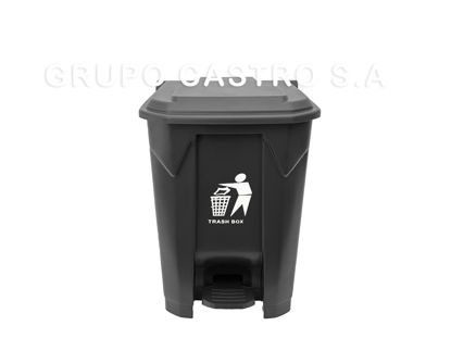 Foto de Papelera Pedal NBE2897A Negra PP 50 ltrs 38 larg x 40 anch x 58 alt (10) 