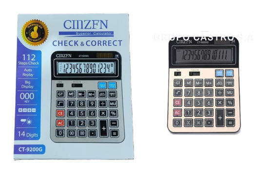 Foto de Calculadora CINZFN CT-9200G C/Verific Autom 14 Dig Gde GET51-02 16x20 cms (60)