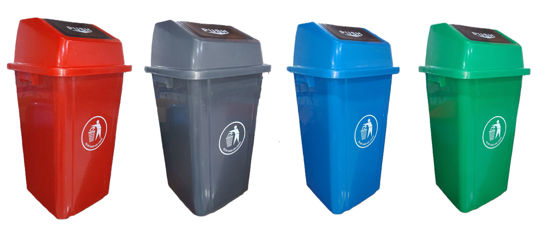 Foto de Papelera Rectangular Buzon NBE2895A 100 ltrs PP 47x48,87 alto cms (15)