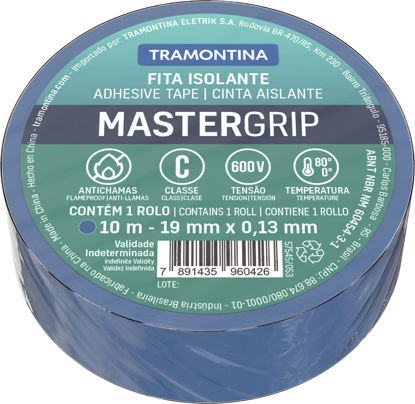 Foto de Tape Electrico Azul 57545/053 10mtrs 0.13x19mm Mastergrip Tramontina clase C (10)