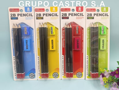 Foto de Lapices DW-8800 (Set 8 pcs) 6 lapices 2B+1 maq,1borrad NC72405 (240)