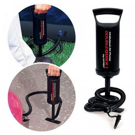 Foto de Bomba aire Manual Colchón Intex INT-68612 29 cms inflador doble (12)