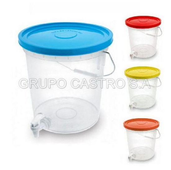 Foto de Balde comercial 16 lts c/t asa metal y caño Rey (con medidas) BLX002200/ BLX503300 31.1AL X 31.7 DI