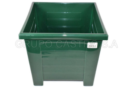 Foto de Maceta cuadrado estilo madera 11" Verde 100002 27.5x24.5cms 12 lts Spartaplast
