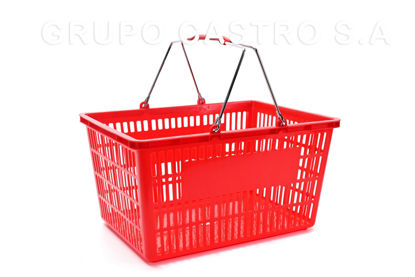 Foto de Canasta Super Plast Roja c/agar metal O5S28910 25 ltrs 44larg,31.5anc,24alt cms (25)