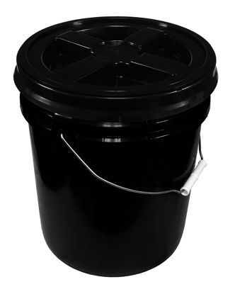 Foto de Cubeta 5 Gls (20.5 ltrs) #4 C/Agar Salvaplastic Negra TAPA BLANCA 37alt,31anc cms 8658088913