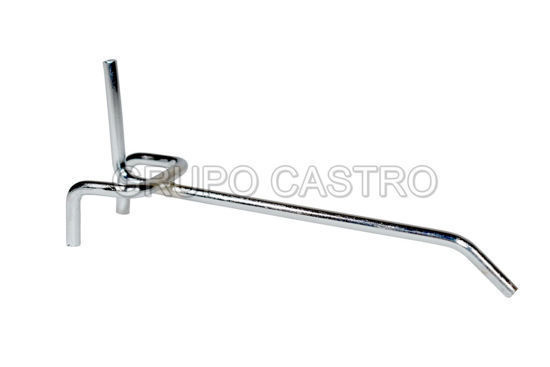 Foto de GANCHO EXHIBIDOR CROMO P/ LAMINA PERFORADA 5CMS HG-3745