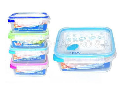 Foto de Tooper Hermético Cuad c/valv 0.9 ltrs Reyplast 16.5larg,16.5anc,6.5alt cms TPX040000