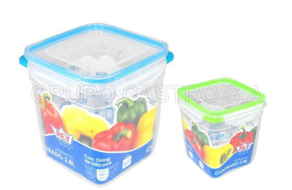 Foto de Tooper Hermético Cuadrado 2.8 ltrs Reyplast 17.9 alt,16.5anc TPX042200